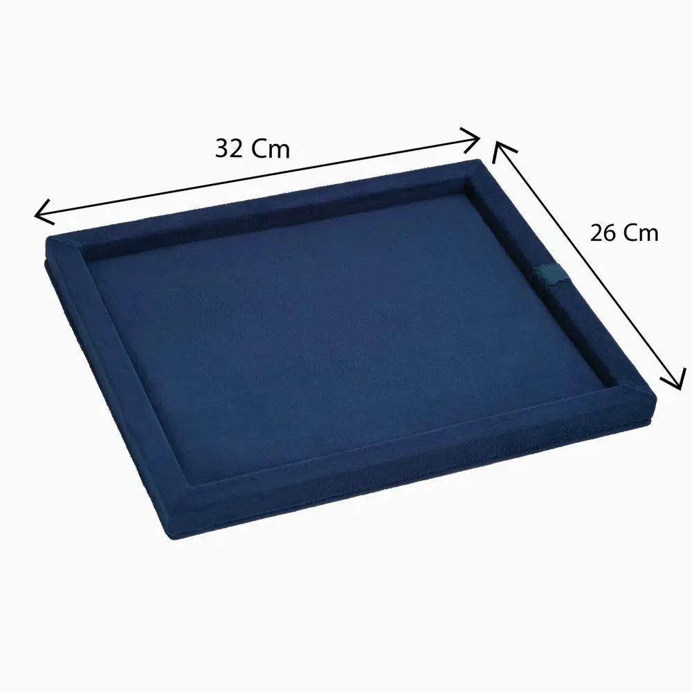 تصویر سینی ساده مخمل رنگ سورمه ای