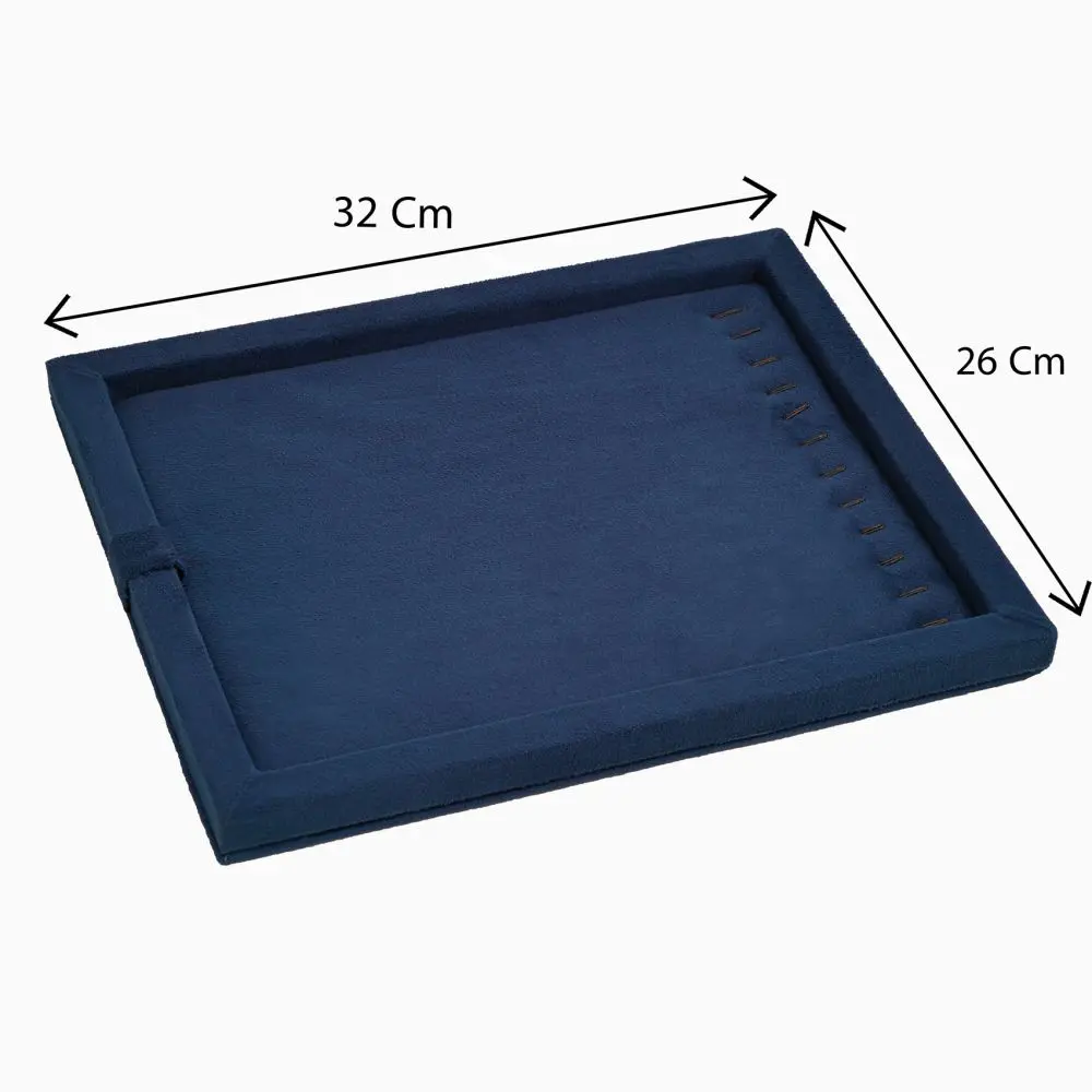 تصویر سینی پابندی مخمل رنگ سورمه ای