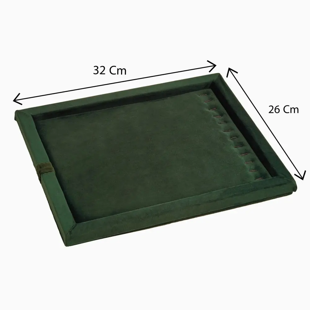 تصویر سینی پابندی مخمل رنگ سبز پررنگ