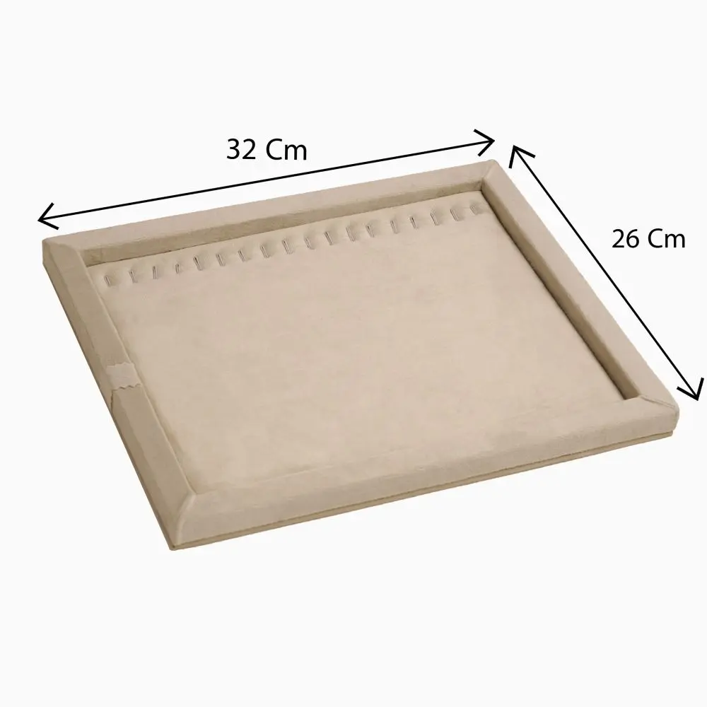 تصویر سینی دستبندی مخمل رنگ کرم