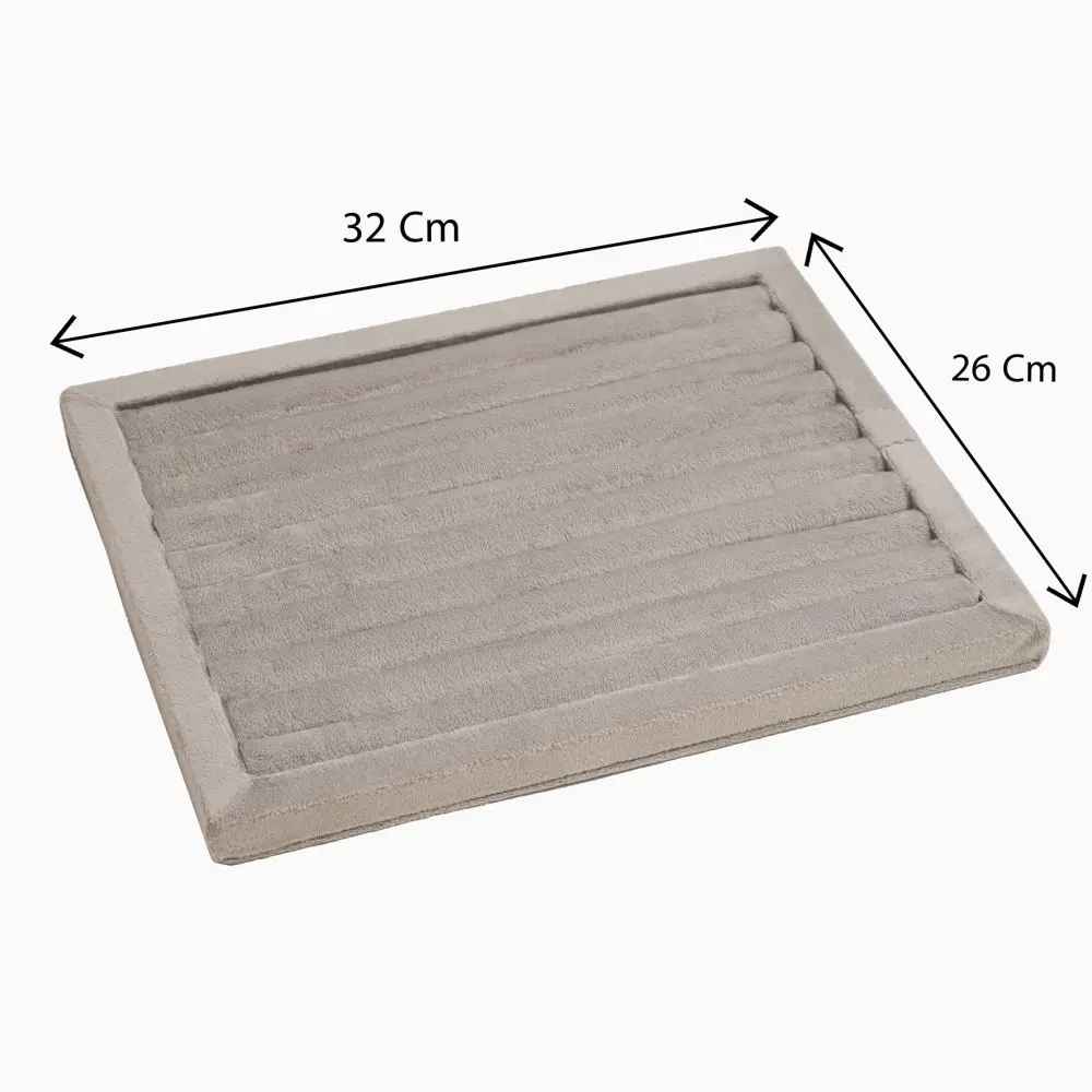 تصویر سینی بندانگشتی بزرگ مخمل رنگ خاکستری