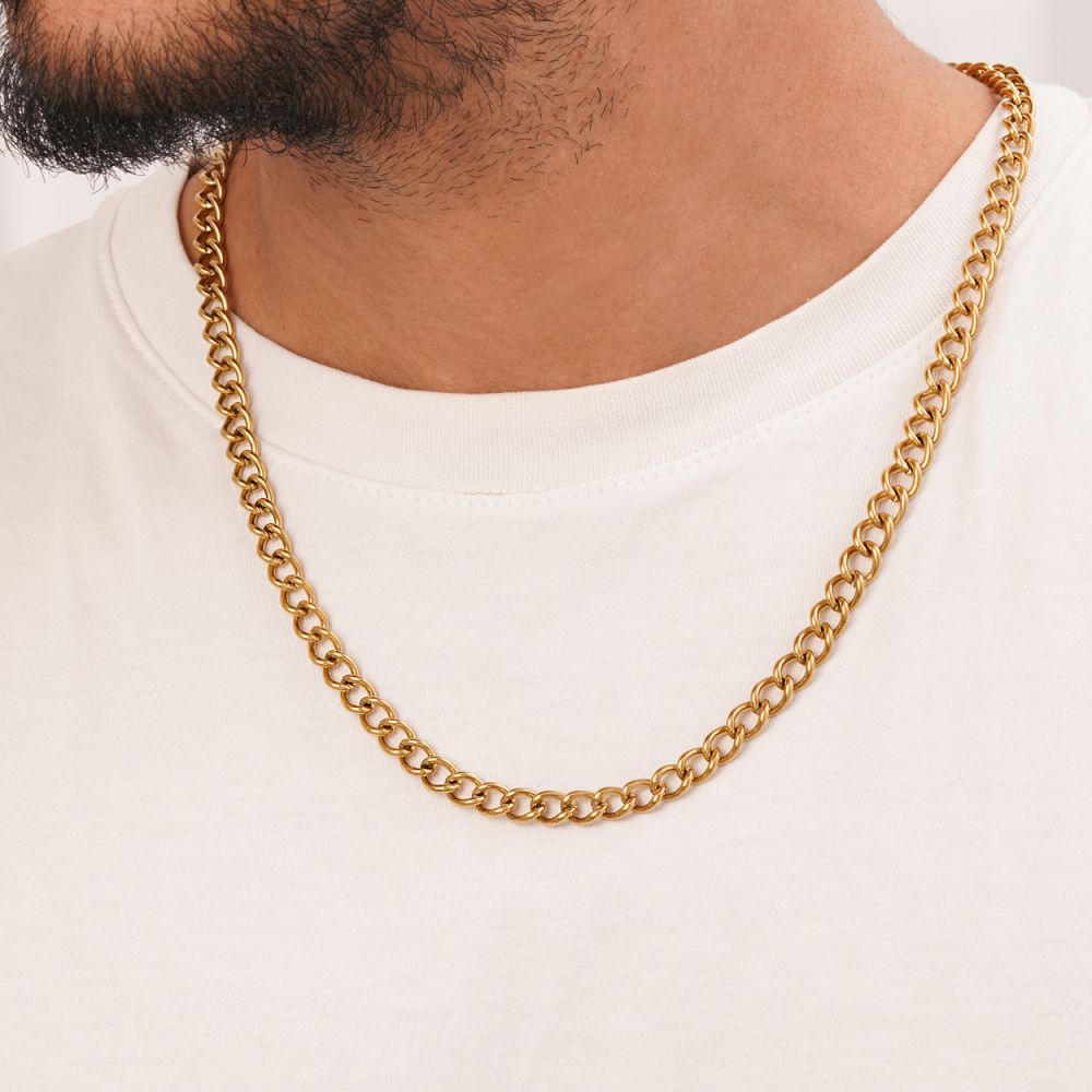 تصویر زنجیر استیل 304 کارتیر طلایی