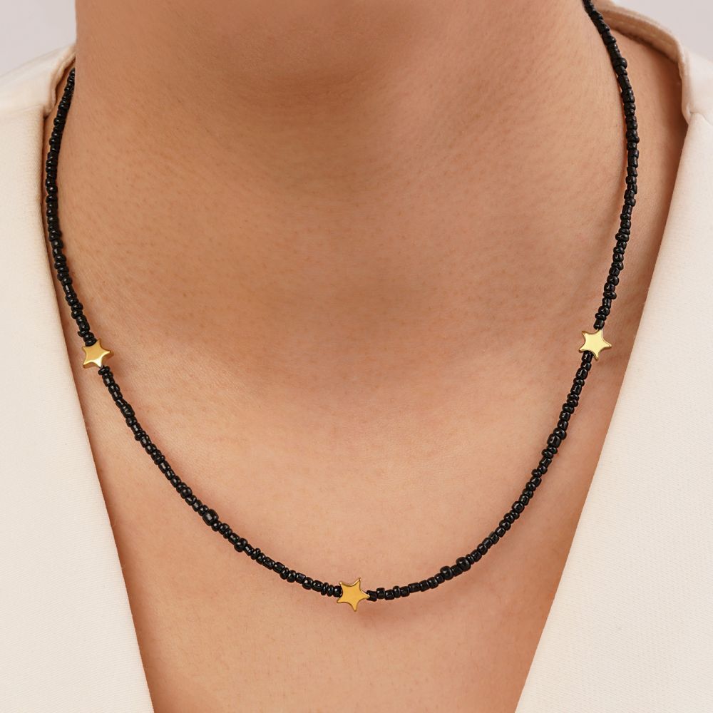 گردنبند استیل فانتزی رنگی