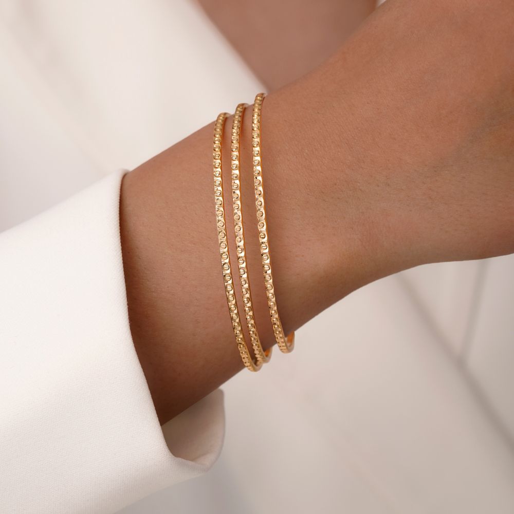 النگو 2 میل زنانه سایز5 ضمانتی طلایی(بسته3عددی)