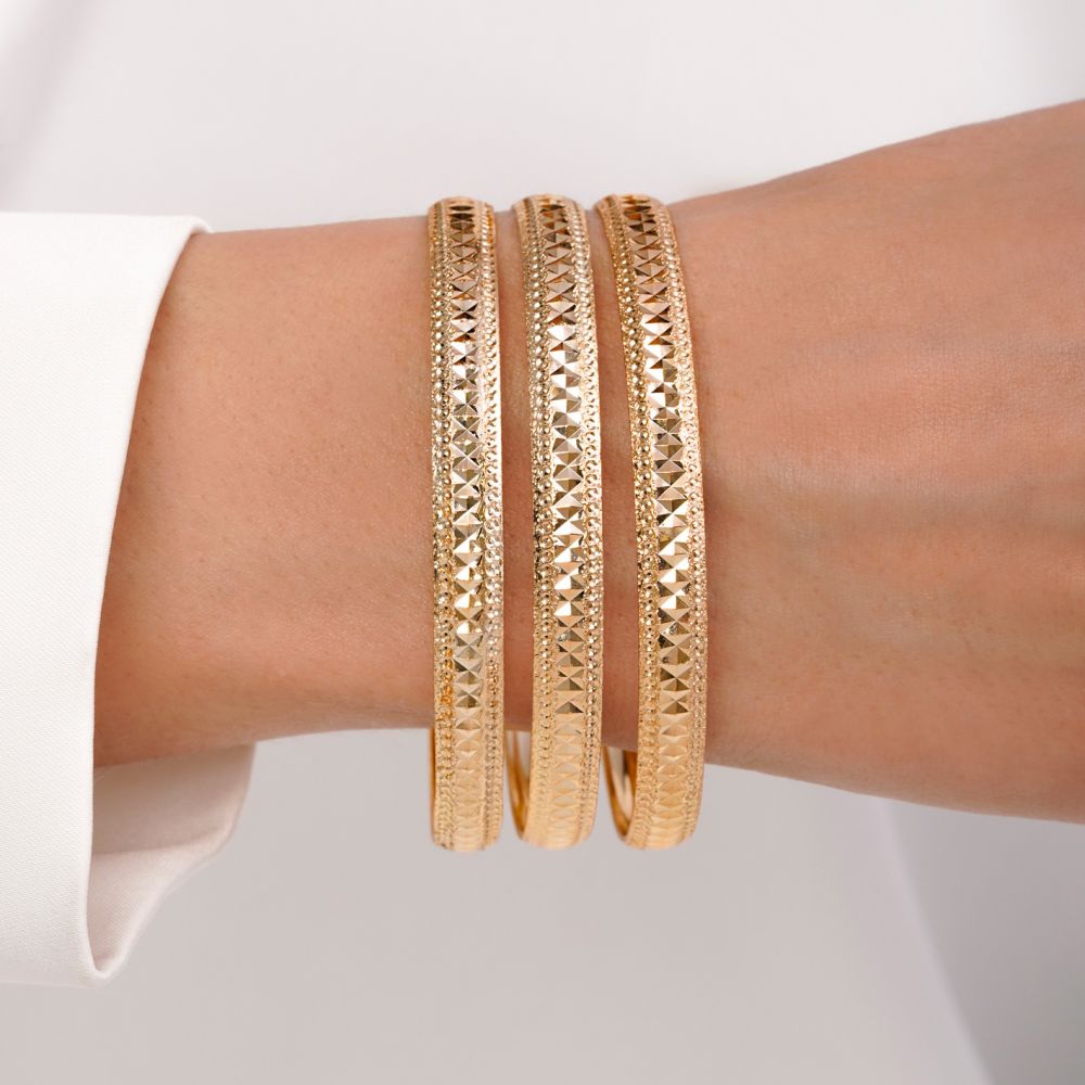 النگو 6 میل زنانه سایز 2 طلایی ضمانتی (بسته 3 عددی)