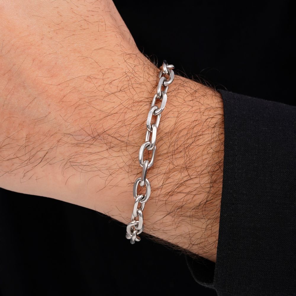 تصویر دستبند استیل 304 رولو 7میل سفید