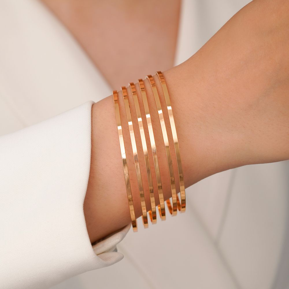 النگو YSX آینه ای 2 میل سایز 2 طلایی (بسته 6 عددی)