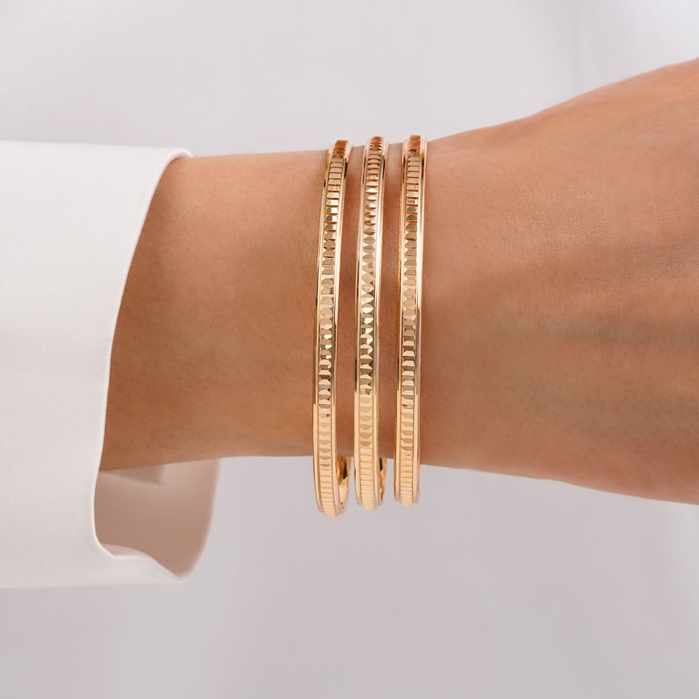 النگو 3 میل زنانه سایز 4 طلایی ضمانتی 310 (بسته 3 عددی)