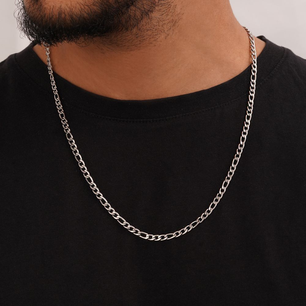 تصویر زنجیر استیل 304 فیگارو سفید