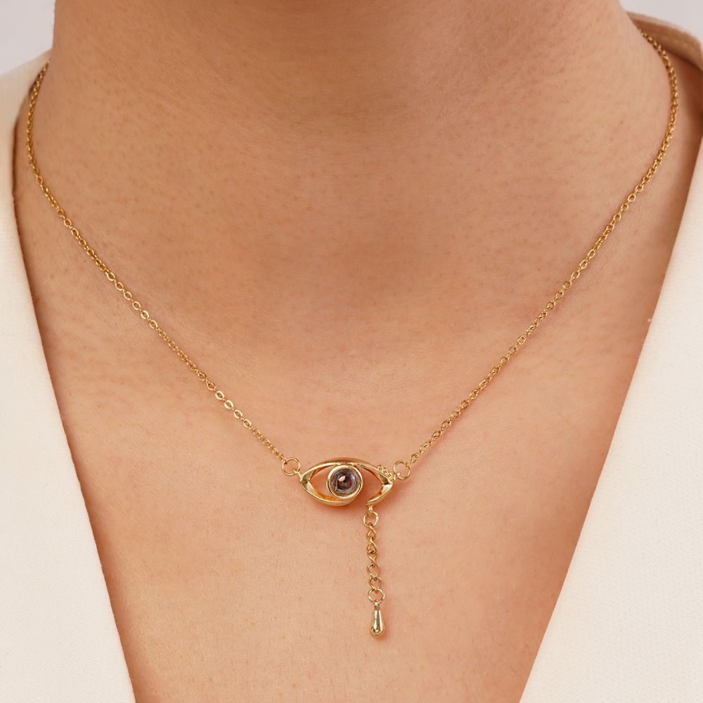 تصویر گردنبند استیل 304 پلاک دوستت دارم طلایی