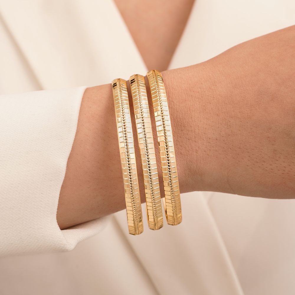 النگو 6میل زنانه سایز 5 طلایی ضمانتی 604 (بسته3عددی) 