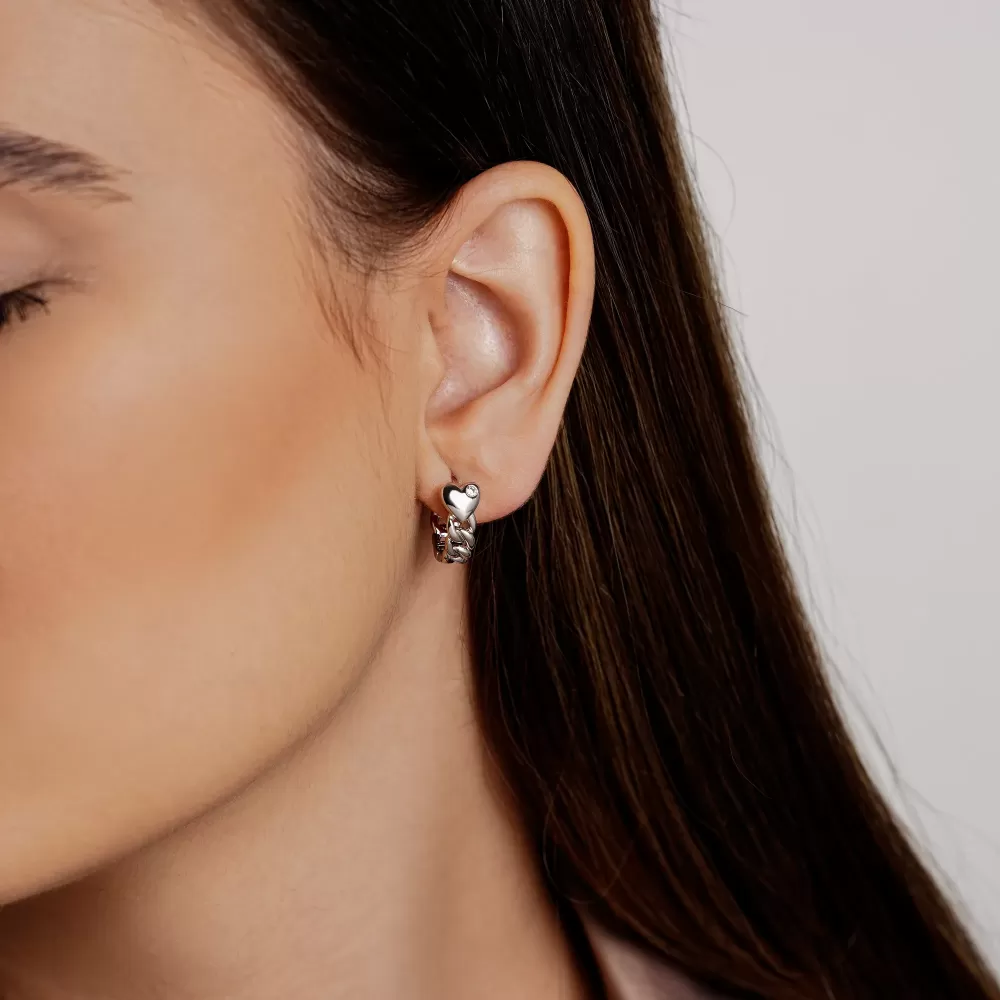 گوشواره شوپینگ حلقه ای سفید