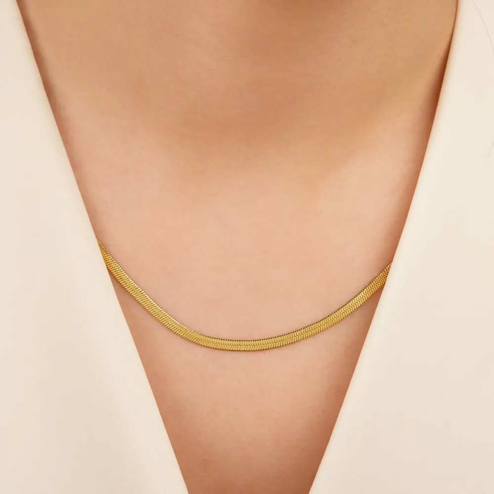 تصویر زنجیر استیل 304 ماری تخت 5 میل طلایی(بسته5عددی)