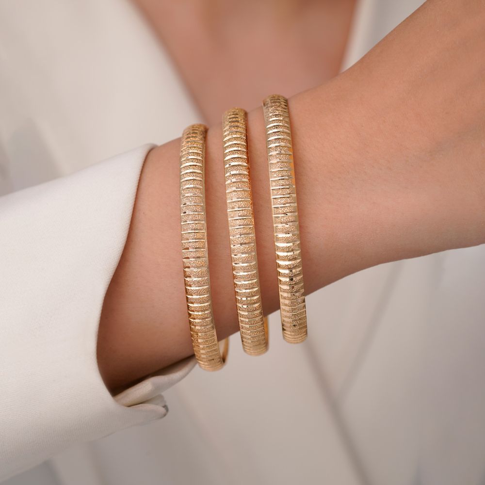 النگو 7میل زنانه سایز پنج طلایی ضمانتی (بسته3عددی) 