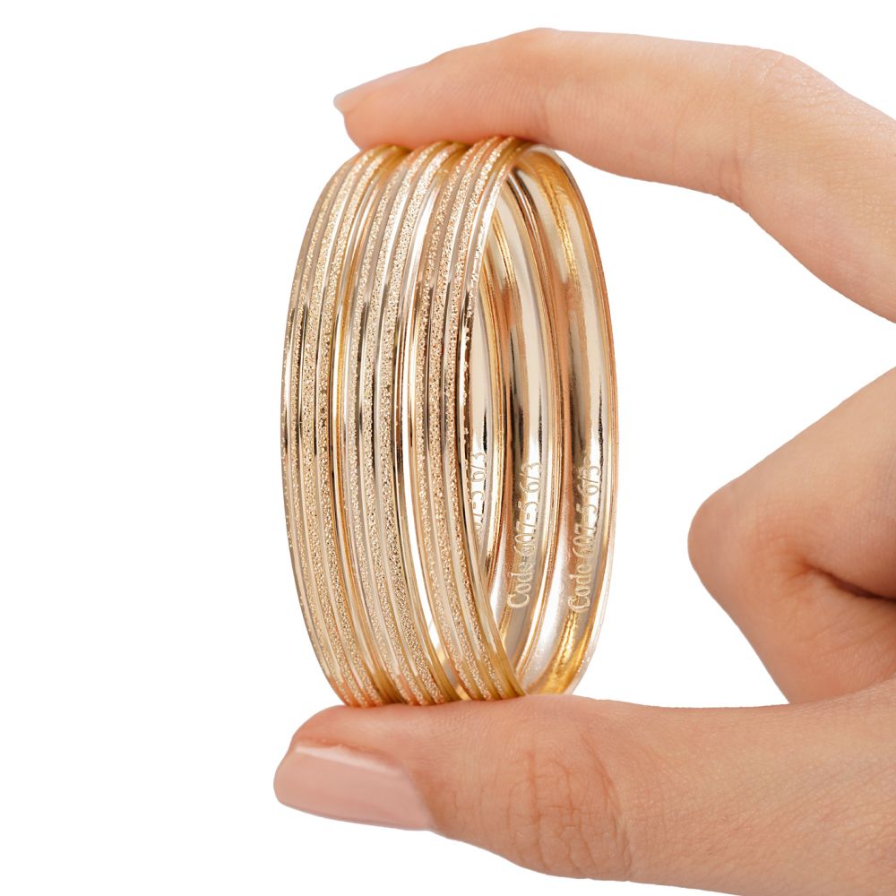 النگو 6 میل بچه گانه سایز 4 طلایی ضمانتی (بسته3عددی)