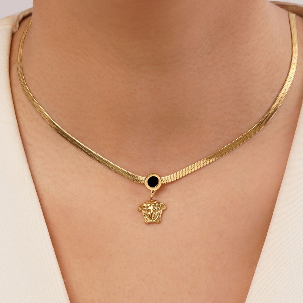 تصویر گردنبند استیل 304 ورساچه طلایی