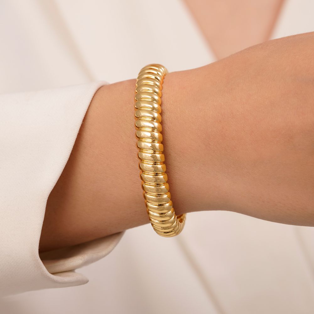 تصویر دستبند النگویی رادیوم طلایی