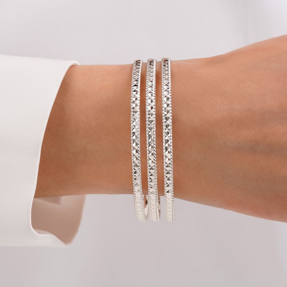 النگو 3 میل زنانه سایز 4 سفید ضمانتی (بسته3عددی)