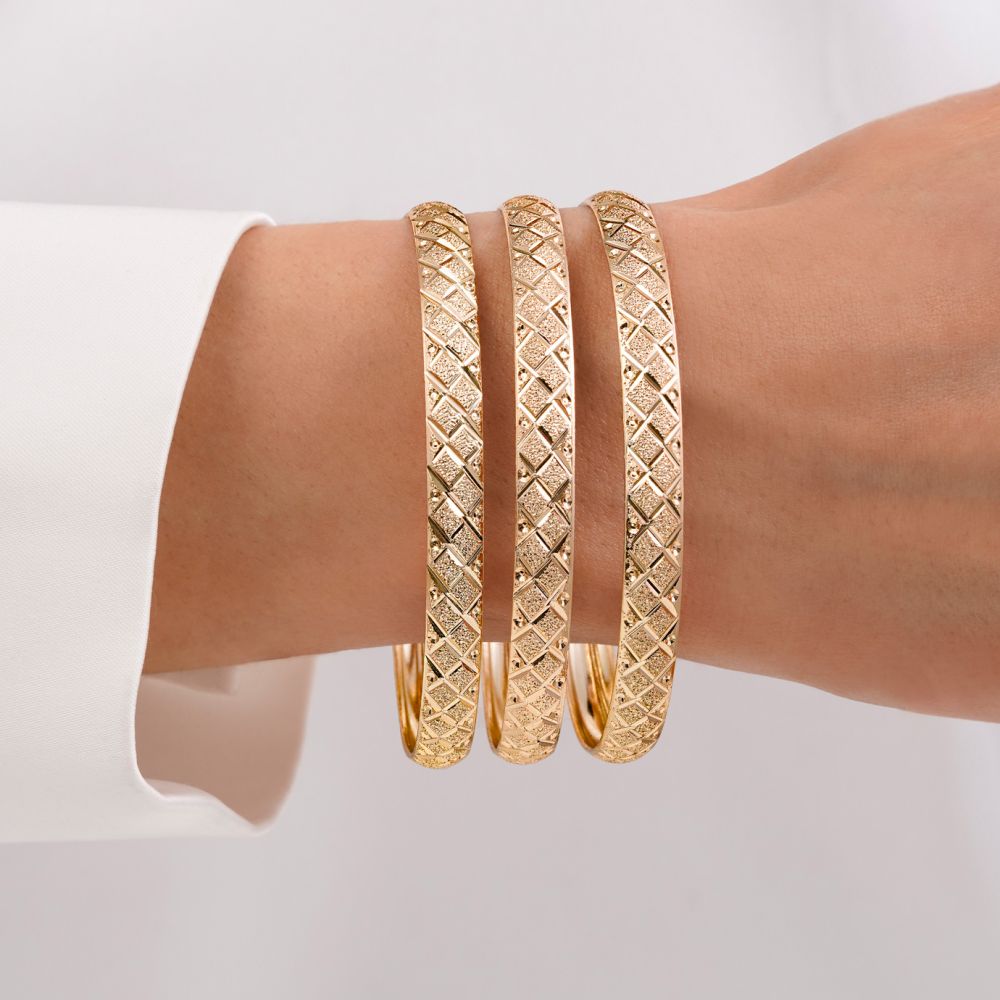 النگو 7 میل زنانه سایز 4 طلایی ضمانتی(بسته3عددی)