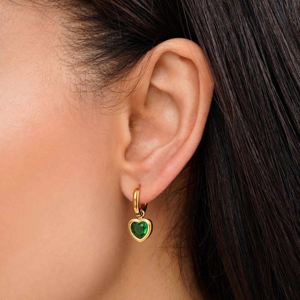 تصویر گوشواره استیل 316 آویز دار طلایی