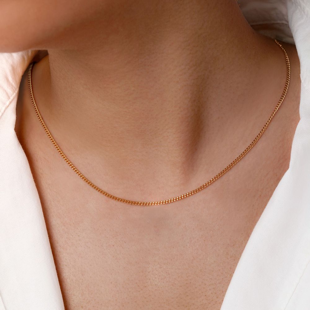 زنجیر شوپینگ کارتیر طرح دار 2 میل طلایی