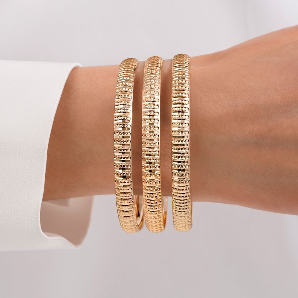 النگو 7میل زنانه سایز 4 طلایی ضمانتی کد 708 (بسته3عددی)