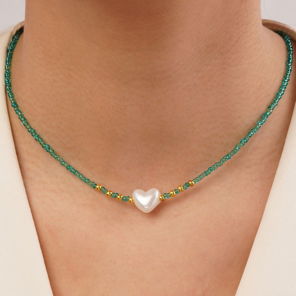 گردنبند استیل فانتزی رنگی