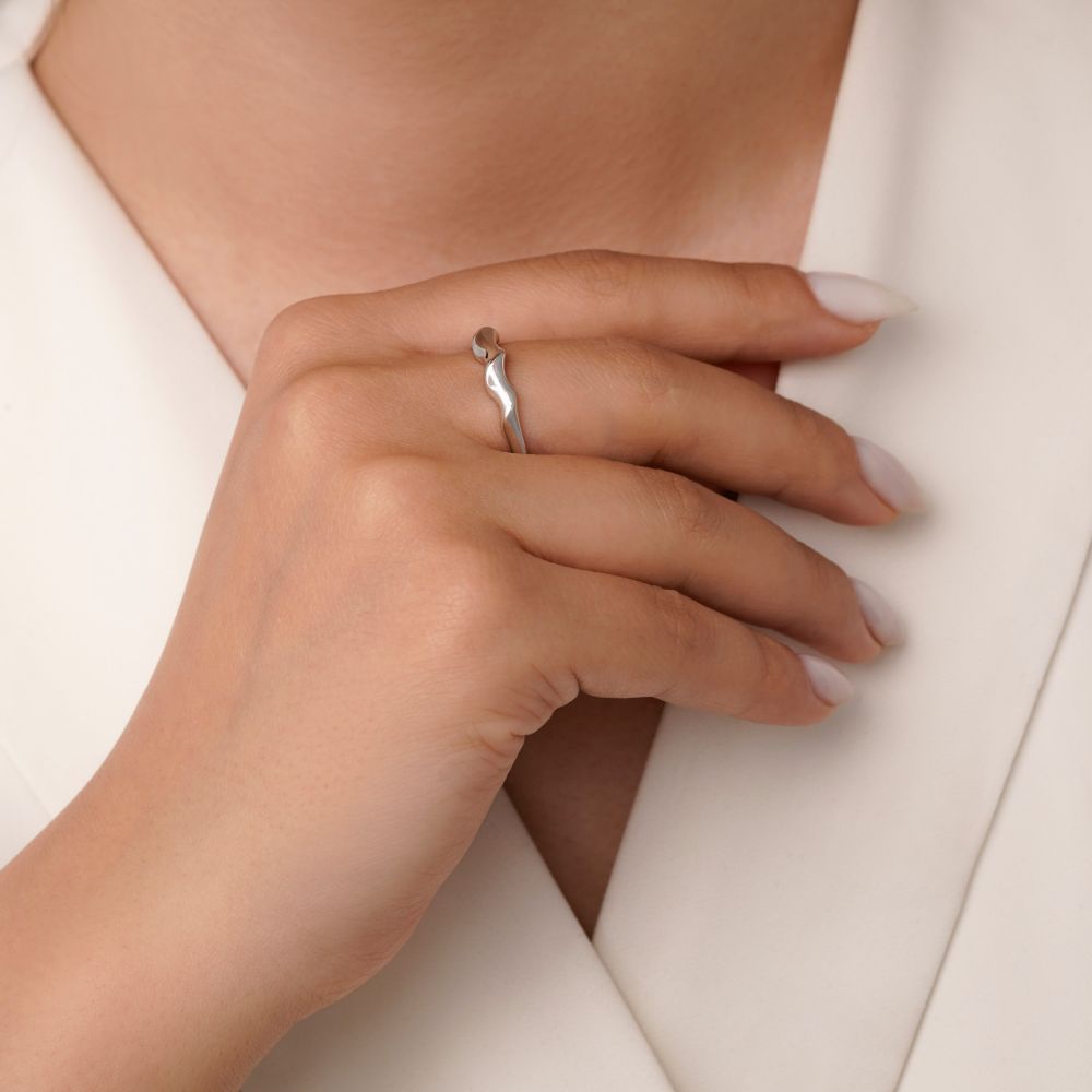 تصویر انگشتر شوپینگ طرح دار سفید (پک 3 عددی)