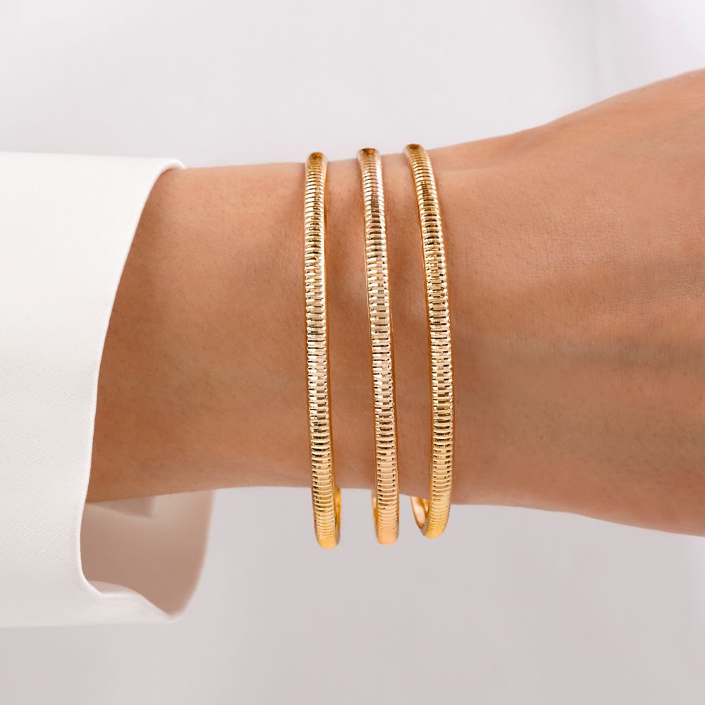 النگو 3 میل زنانه سایز 3 طلایی ضمانتی (بسته3عددی)