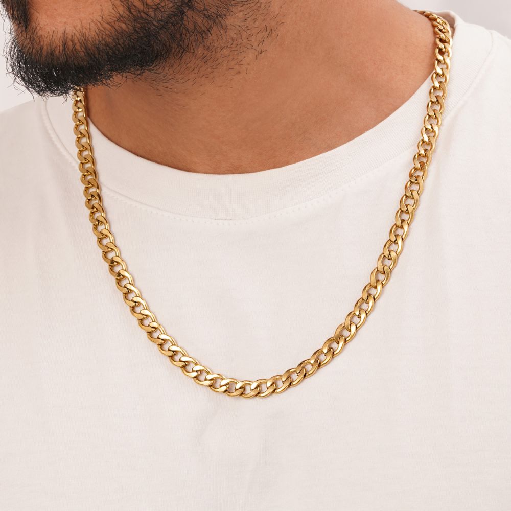 تصویر زنجیر استیل 304 کارتیر طلایی