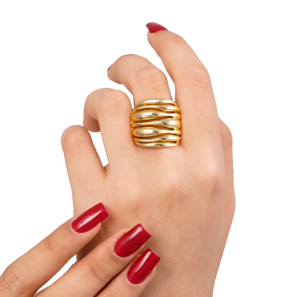 انگشتر آبکاری رادیوم طلایی(فری سایز)