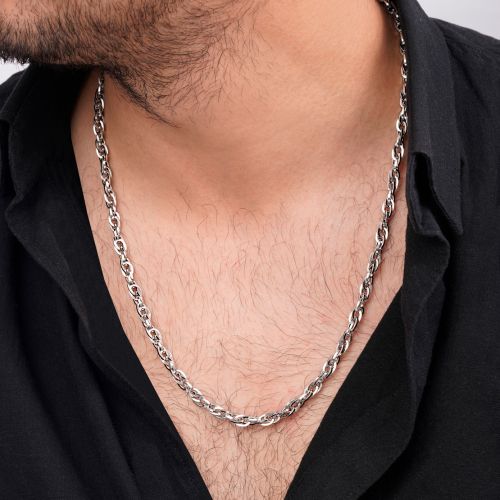 زنجیر استیل 304 بافت 5.5 میل سفید