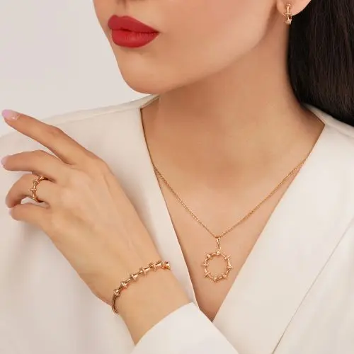سرویس شوپینگ نگین دار طلایی