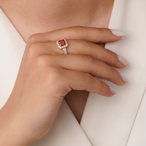 انگشتر شوپینگ نگین دار طلایی (پک 3 عددی)