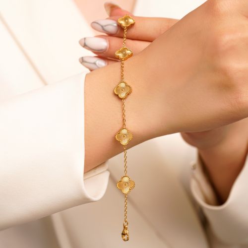 دستبند استیل 304  (Van cleef) ون کلیف 11 میل