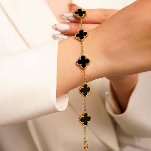 دستبند استیل 304 (Van cleef) ون کلیف 15 میل 