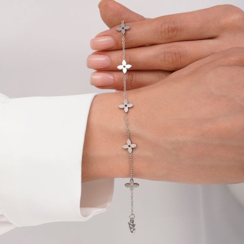 دستبند لویی ویتون استیل 304 نقره ای 9 میل