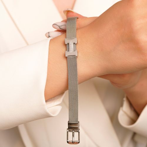 دستبند استیل 304 پلاک Hermes هرمس 10میل سفید