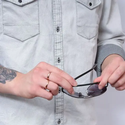 رینگ استیل ساده مردانه رزگلد سایز 10