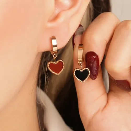 گوشواره استیل 304 حلقه ای رزگلد