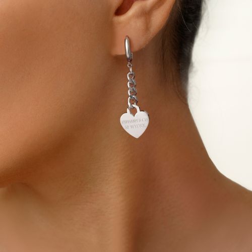 گوشواره استیل 304 تیفانی 14میل  سفید