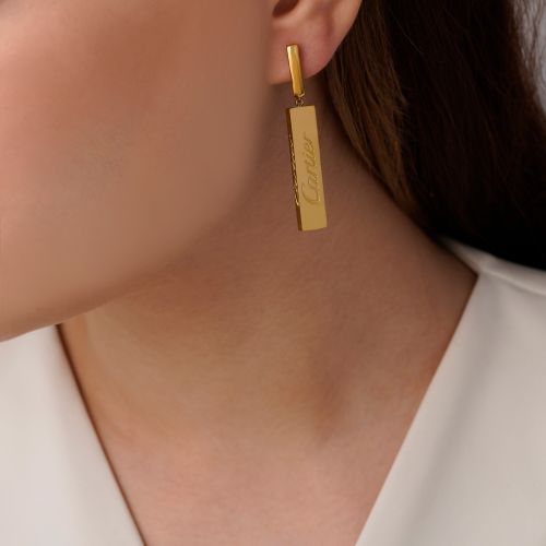 گوشواره استیل 304 های کوآلیتی کارتیر طلایی