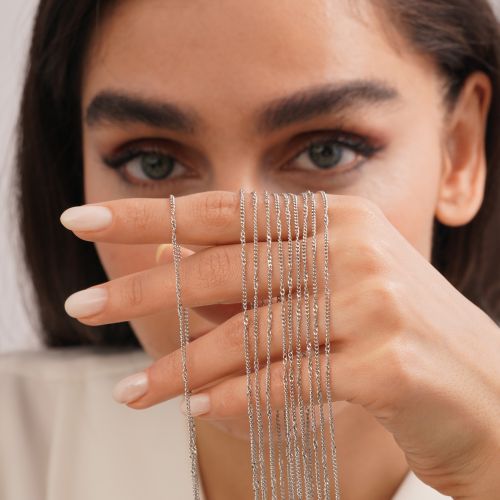 زنجیر کارتیر نقره ای استیل 304 (بسته 10 عددی )