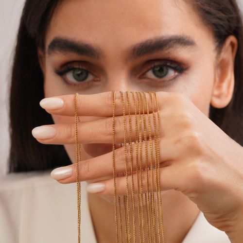 زنجیر کارتیر طلایی استیل 304 (بسته 10 عددی )