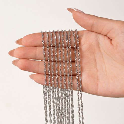 زنجیر استیل دیسکو  ٢میل ۴۵سانت سفید(بسته١٠عددی)