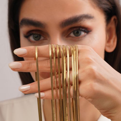 زنجیر ماری تخت طلایی استیل 304 (بسته 10 عددی )