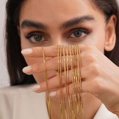 زنجیر ماری تراش طلایی استیل 304 (بسته 10 عددی )