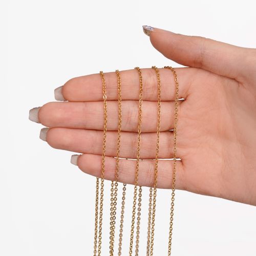 زنجیر استیل 304 دیپلمات 0.4 میل طلایی (بسته 5 عددی)