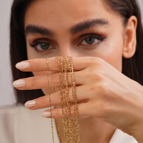 زنجیر تراش طلایی استیل 304 (بسته 10 عددی )