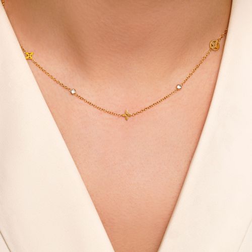 گردنبند استیل 304 Louis Vuitton لویی ویتون طلایی